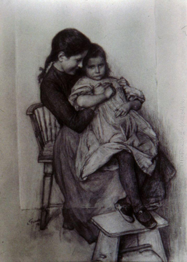 Sisters painting - Emile Friant Sisters art painting